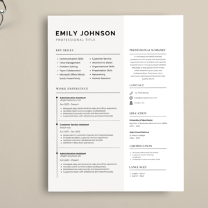 ATS friendly resume template editable in Canva for job applications