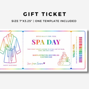 Personalised Spa Day Foil Ticket
