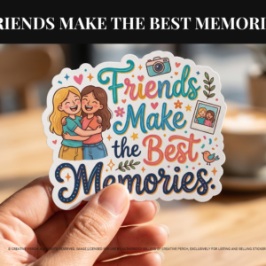 Friends Make the Best Memories Die Cut Sticker | Friendship Quote Vinyl Sticker
