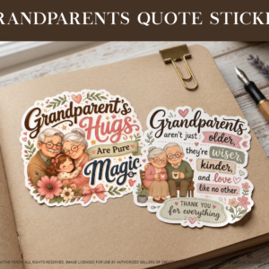 Main image: Grandparents Day quote stickers with heartwarming grandma and grandpa designs