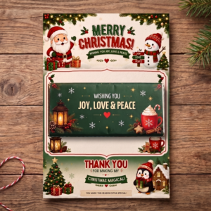 Christmas Chocolate Bar Wrapper & Backing Card